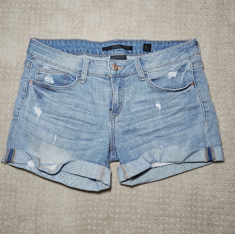 Denim cutoff shorts distressed size L